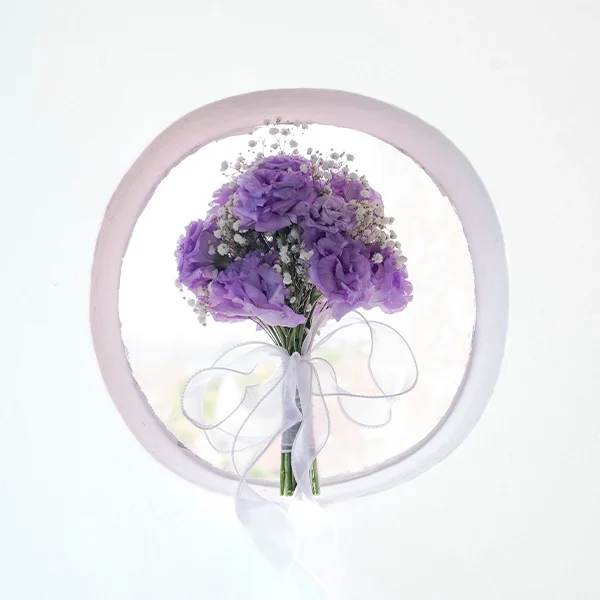 Purple Rose & Babybreath Bouquet